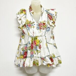 Floral Ruffle Women's Blouse